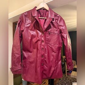 High Start Women's Burgundy Leather Jacket